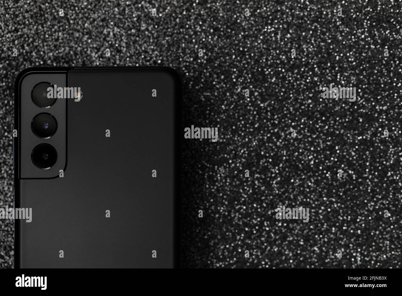 Closeup of phantom grey smart phone Stock Photo