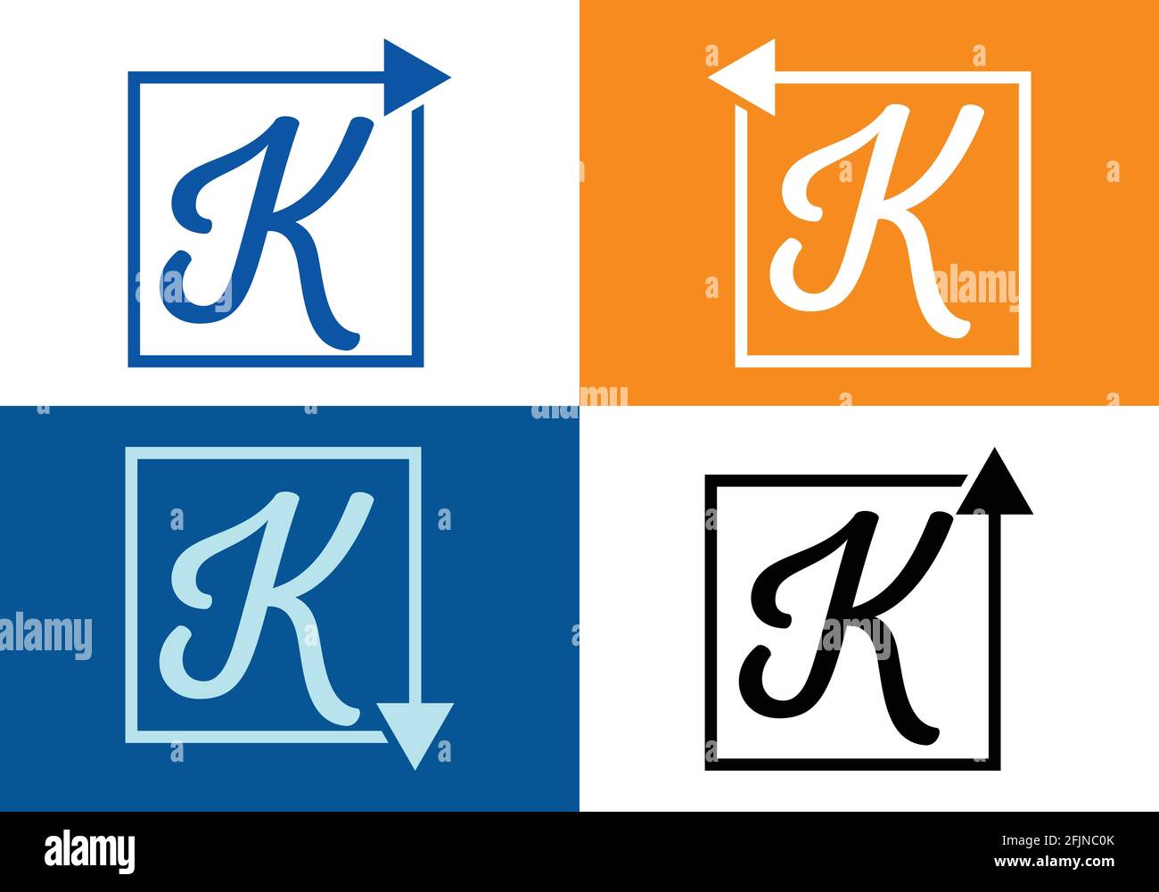 Letter K with Arrow, Letter And arrow logo design template Stock Vector ...