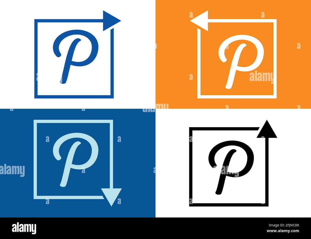 Letter P with Arrow, Letter And arrow logo design template Stock Vector ...