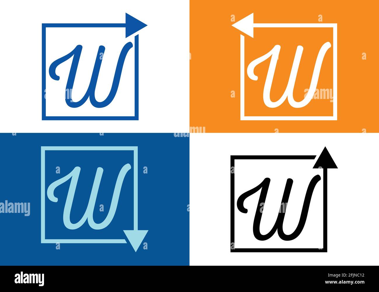 Letter W with Arrow, Letter And arrow logo design template Stock Vector ...