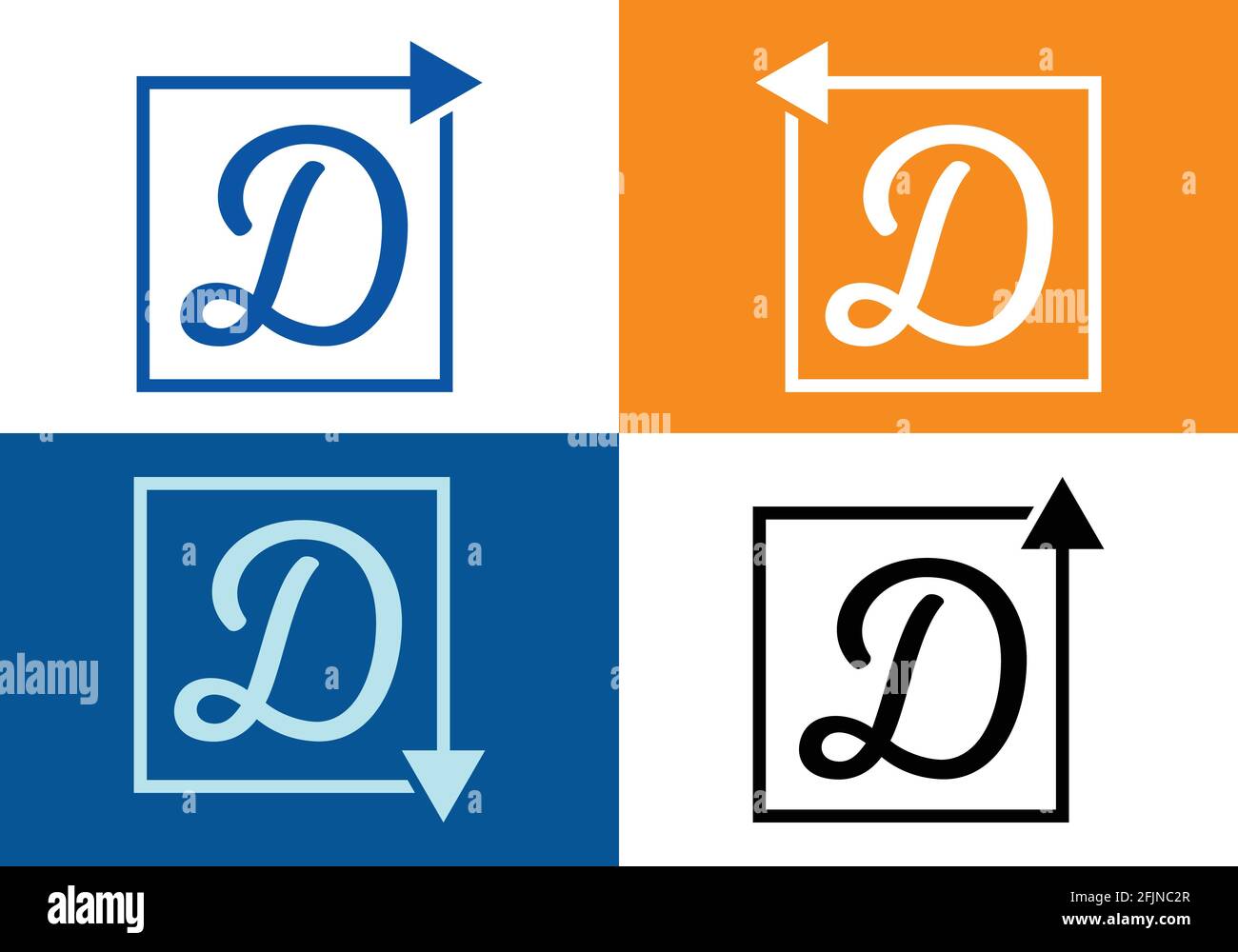 Letter D with Arrow, Letter And arrow logo design template Stock Vector ...