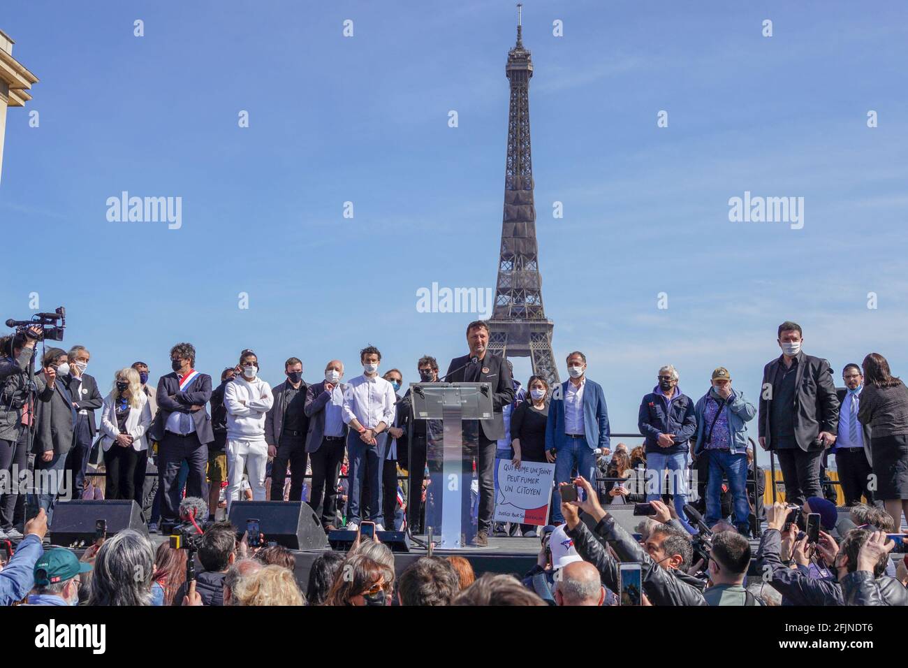 French Tv Presentator Jacques Essebag Aka Arthur As People Gather To Ask Justice For Late Sarah Halimi On Trocadero Plaza In Paris On April 25 21 Halimi A 65 Year Old Orthodox Jewish Woman