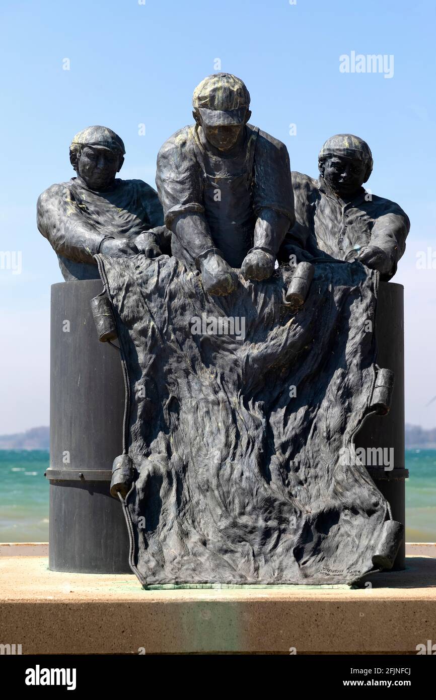 Monument to Fishermen by Kathryn Hogg. Port Dover,Ontario Stock Photo