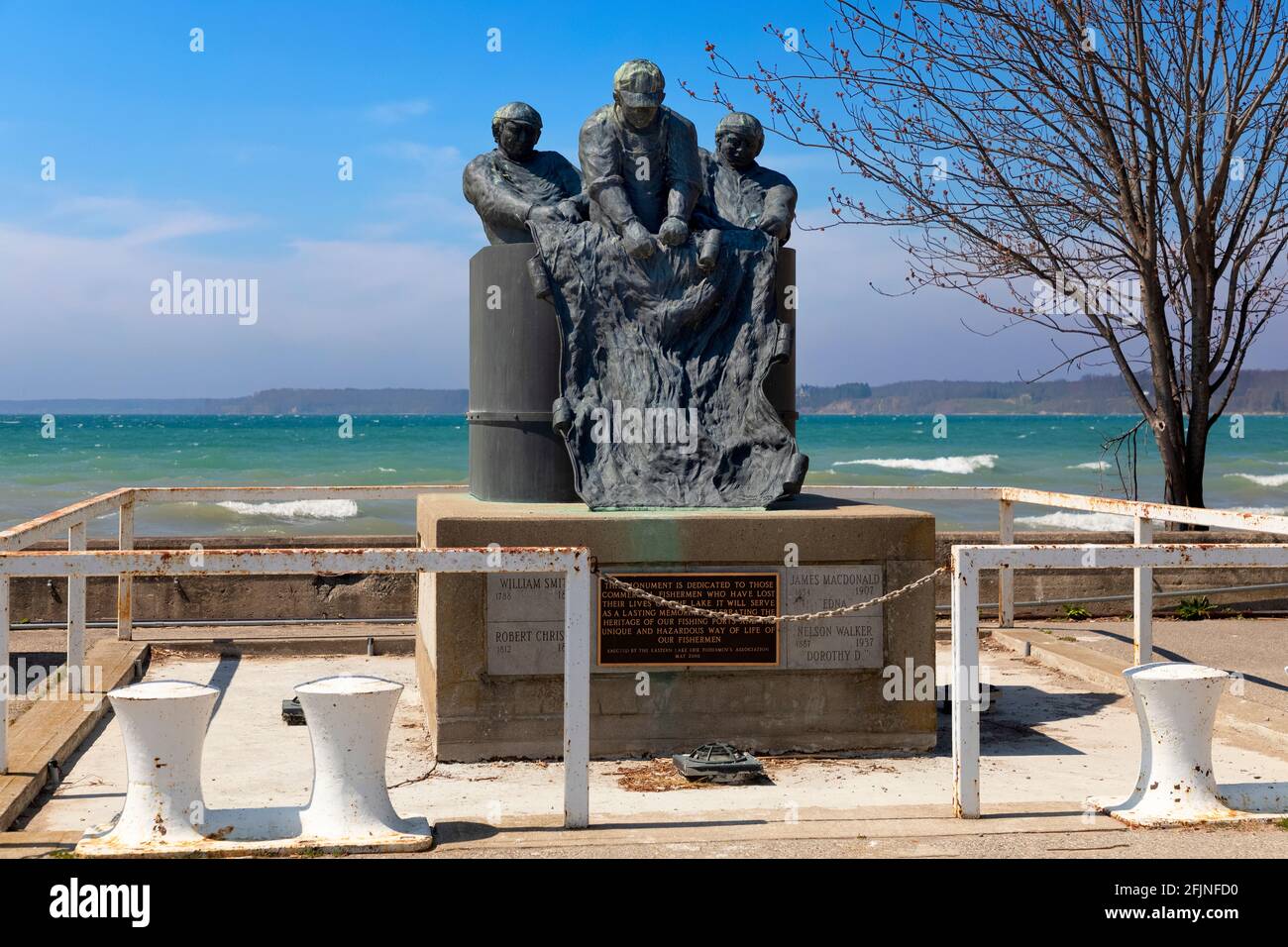 Monument to Fishermen by Kathryn Hogg. Port Dover,Ontario Stock Photo