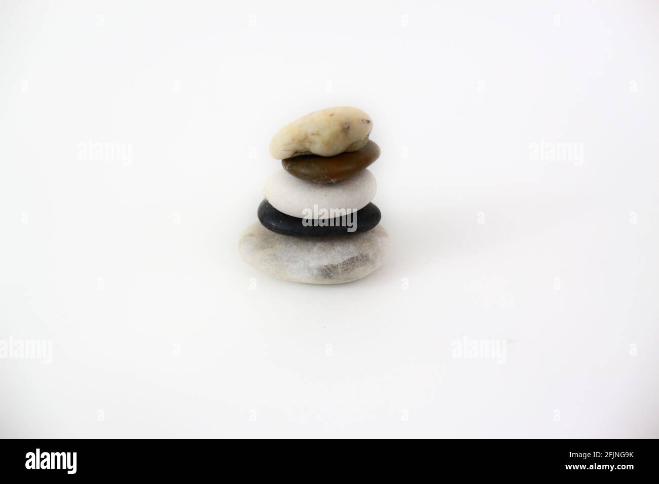 Zen stones isolated on white background Stock Photo