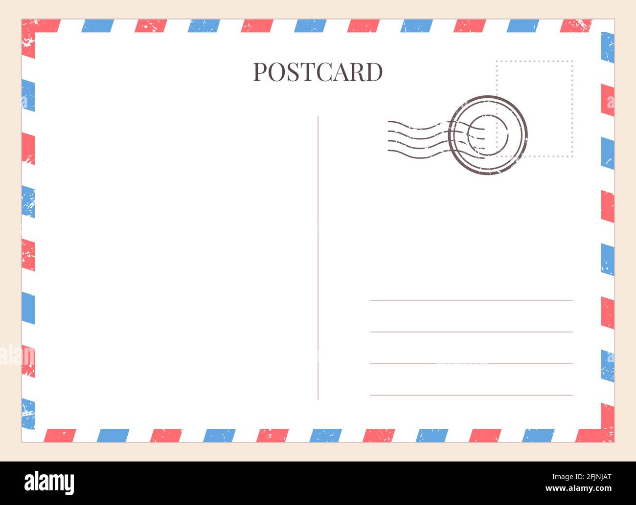 postcard template 6x9 for adobe illustrator with stamp