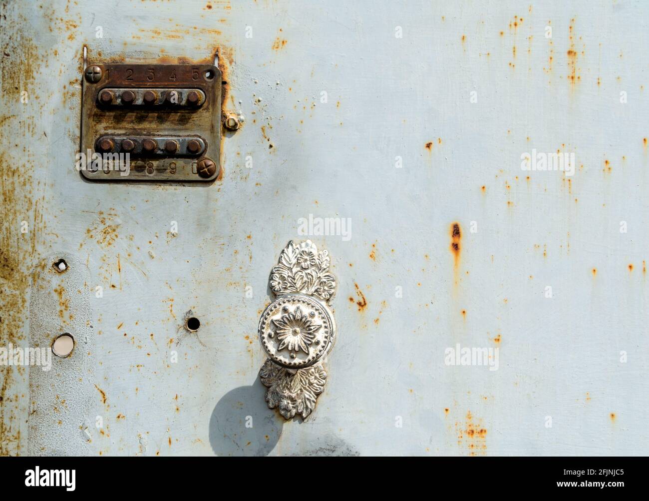 old digital combination lock on an iron door close up Stock Photo - Alamy