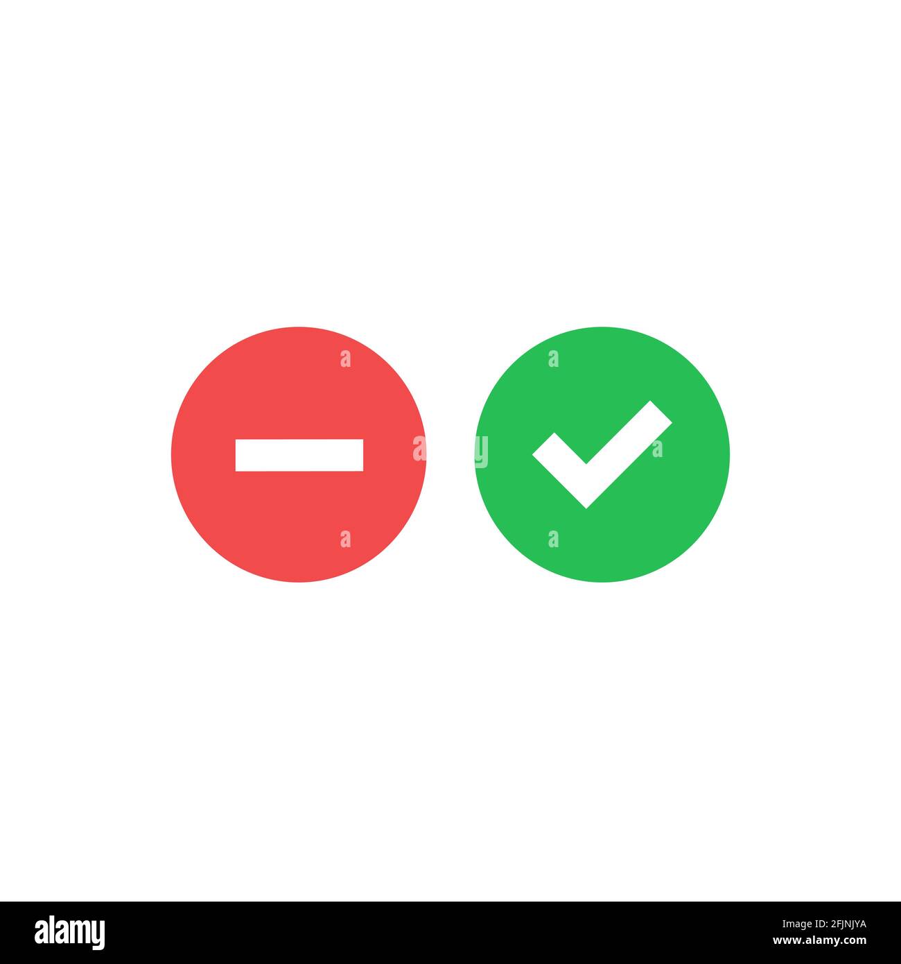 Check Marks Red Cross Icon Simple Vector Stock Illustration
