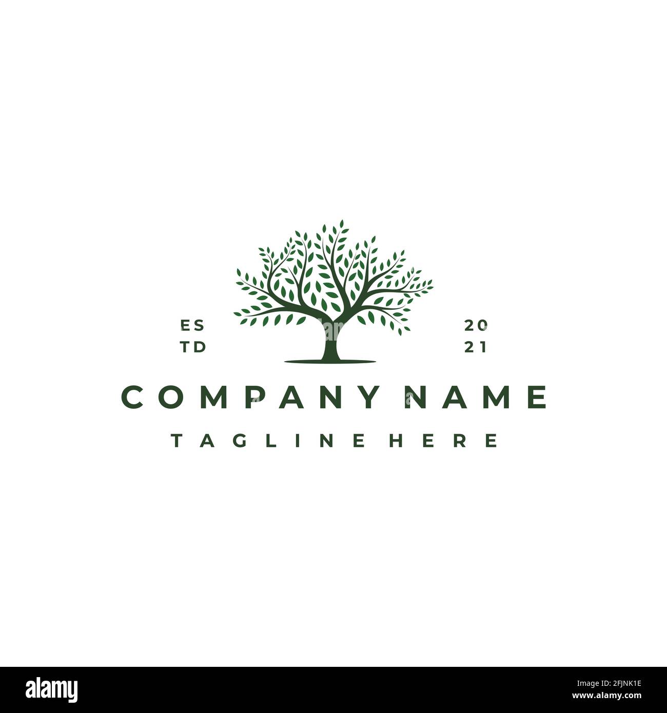 Vibrant tree logo design, tree vector illustration. Tree of life logo