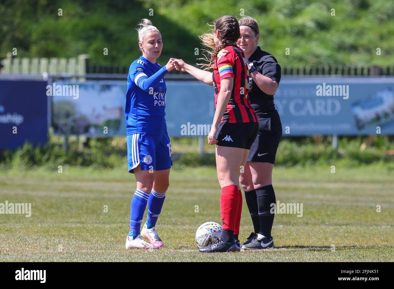 Lewes, UK. 01st Dec, 2019. Captins fist bumb before the FA Womens Championship game between Lewes FC and Leicester City at The Dripping Pan in Lewes. Credit: SPP Sport Press Photo. /Alamy Live News Stock Photo