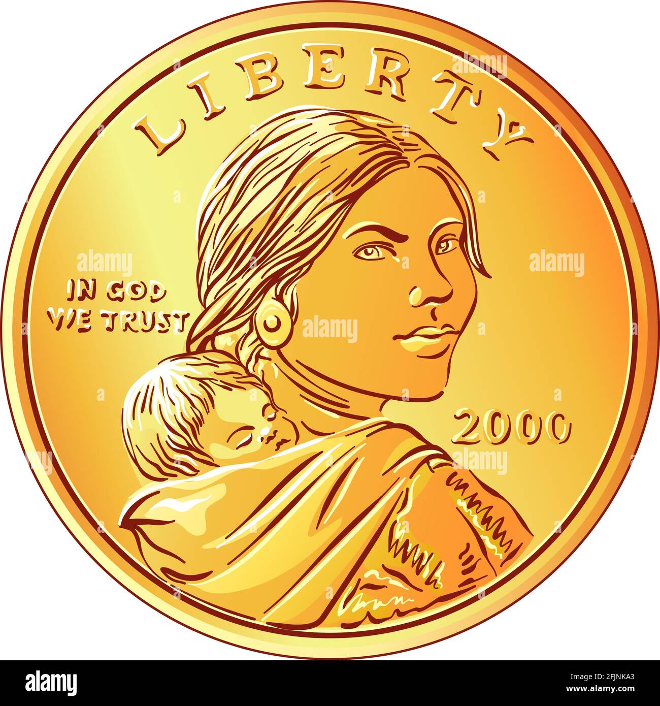 American money Sacagawea dollar, golden dollar coin, Sacagawea and her ...