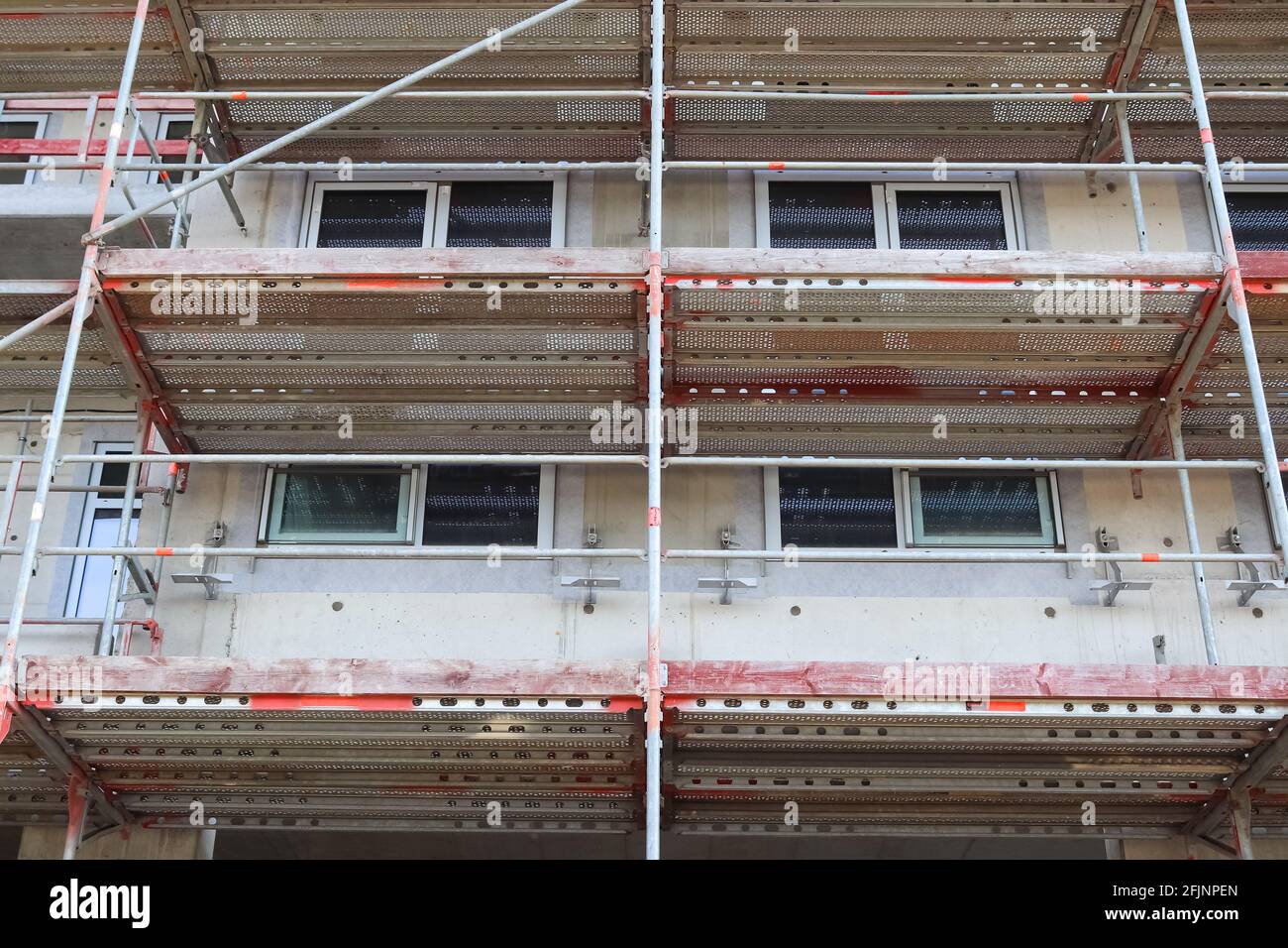 Construction site during progress found in german towns. Stock Photo