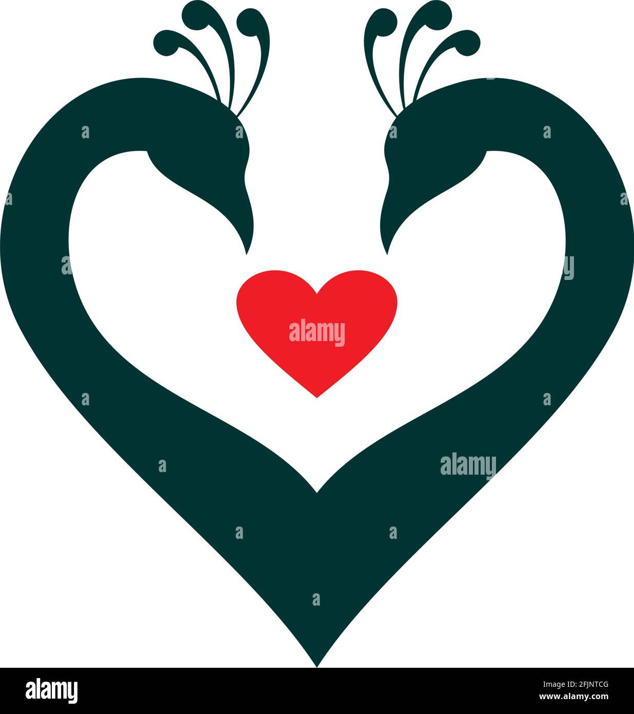 love peacock abstract logo icon vector concept graphic design Stock Vector