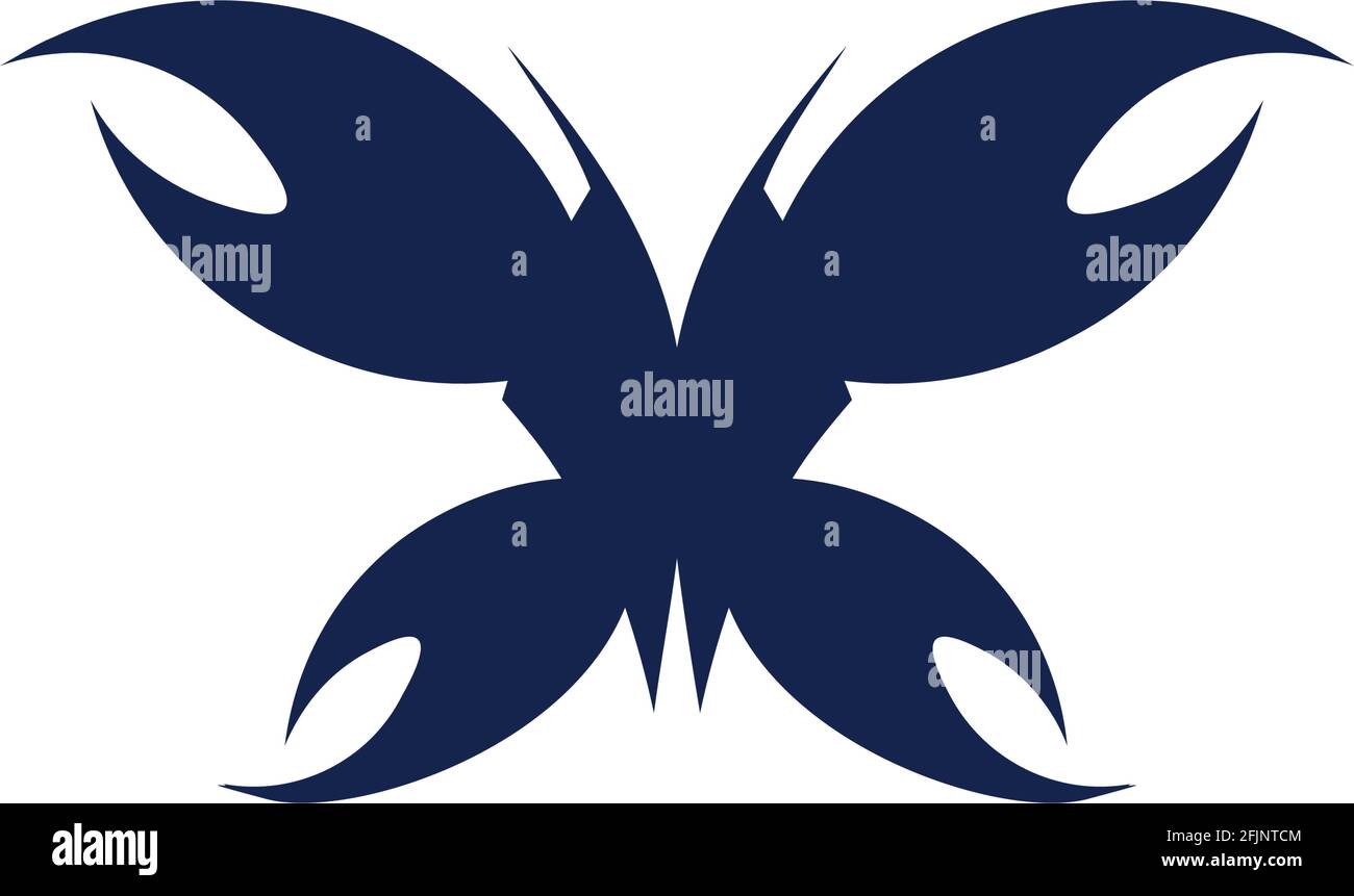 letter X claw abstract butterfly logo icon vector concept graphic design Stock Vector