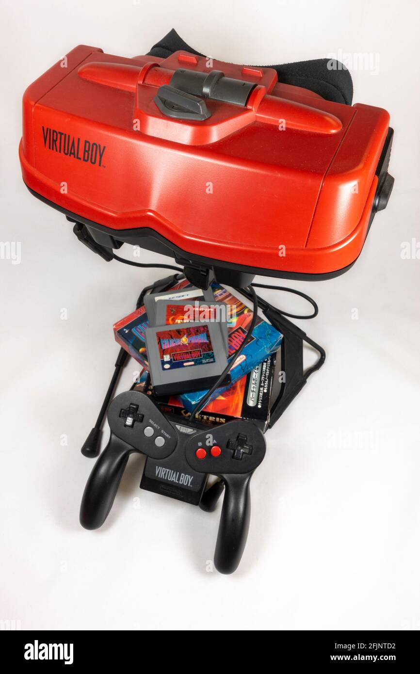The Virtual Boy table-top video game console by Nintendo, first launched in Japan in 1995, (it did not launch in Europe). Stock Photo