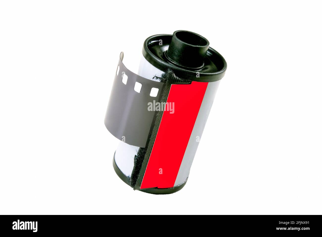 Metal roll with photosensitive film. Old black and white film for