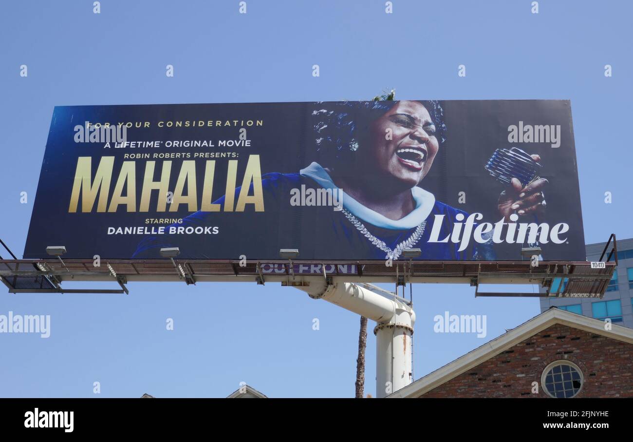 Los Angeles, California, USA 18th April 2021 A general view of atmosphere of Mahalia Lifetime Billboard on April 18, 2021 in Los Angeles, California, USA. Photo by Barry King/Alamy Stock Photo Stock Photo