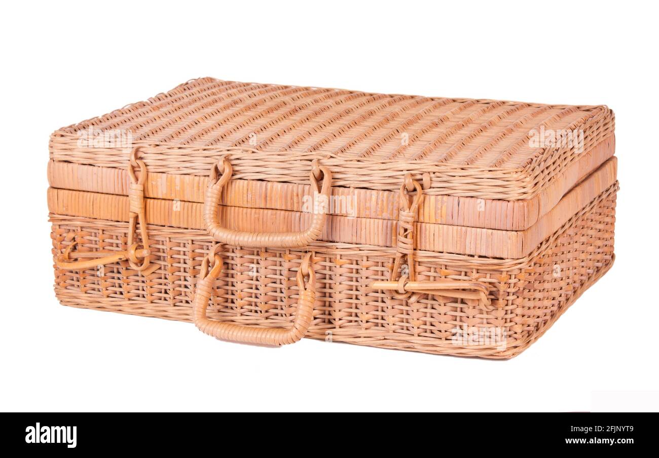Wicker Case isolated on white Stock Photo