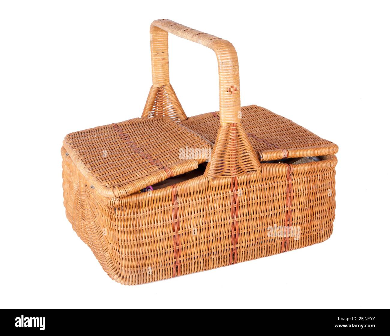 Picnic Basket isolated on white background Stock Photo