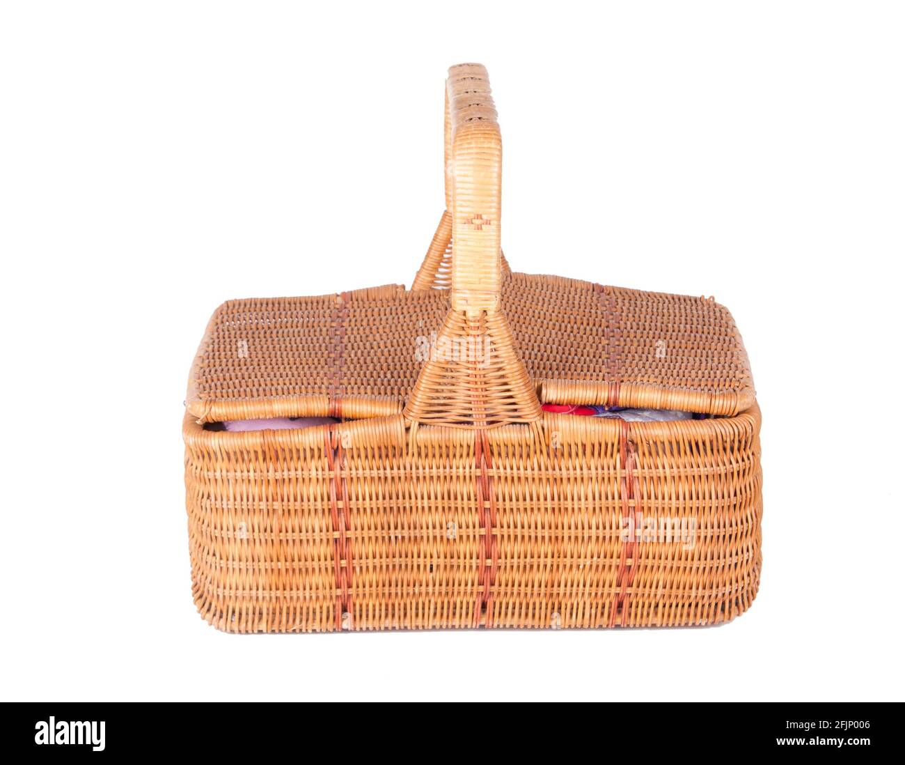 Picnic Basket isolated on white background Stock Photo - Alamy