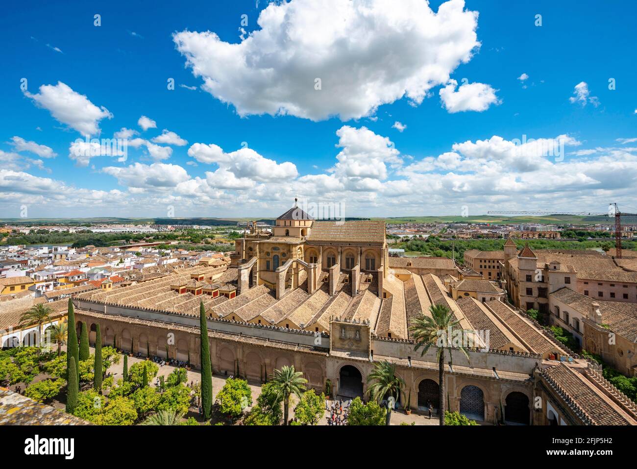 View of Patio de los Naranjos and Mezquita-Catedral de Cordoba, Cordoba, Andalusia, Spain Stock Photo