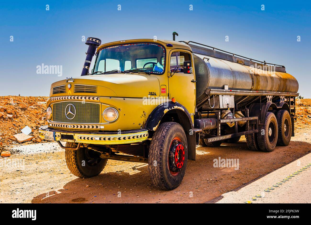 Vintage Mercedes-Benz water tanker - views Stock Photo