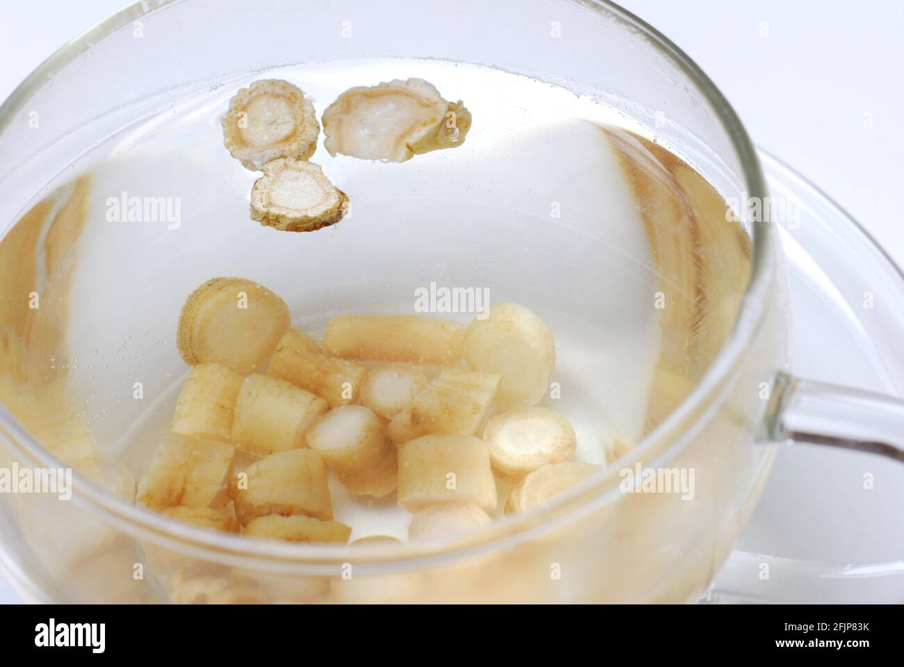 Cup of ginseng tea, ginseng root, seng, Ginseng (Panax ginseng Stock