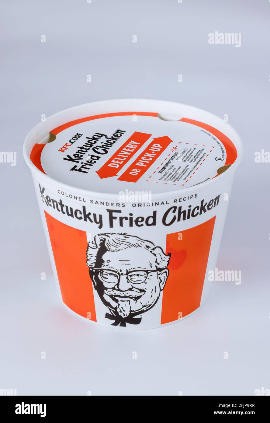 A lots of KFC in bucket of KFC Kentucky Fried Chicken fast food Stock Photo