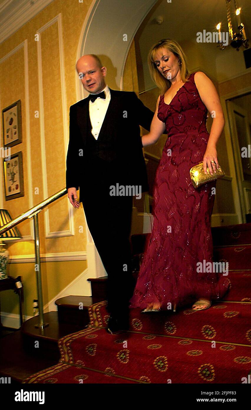 William Hague MP with wife Ffion October 2000going to an evening function on the eve of the Conservative Party Conference Stock Photo
