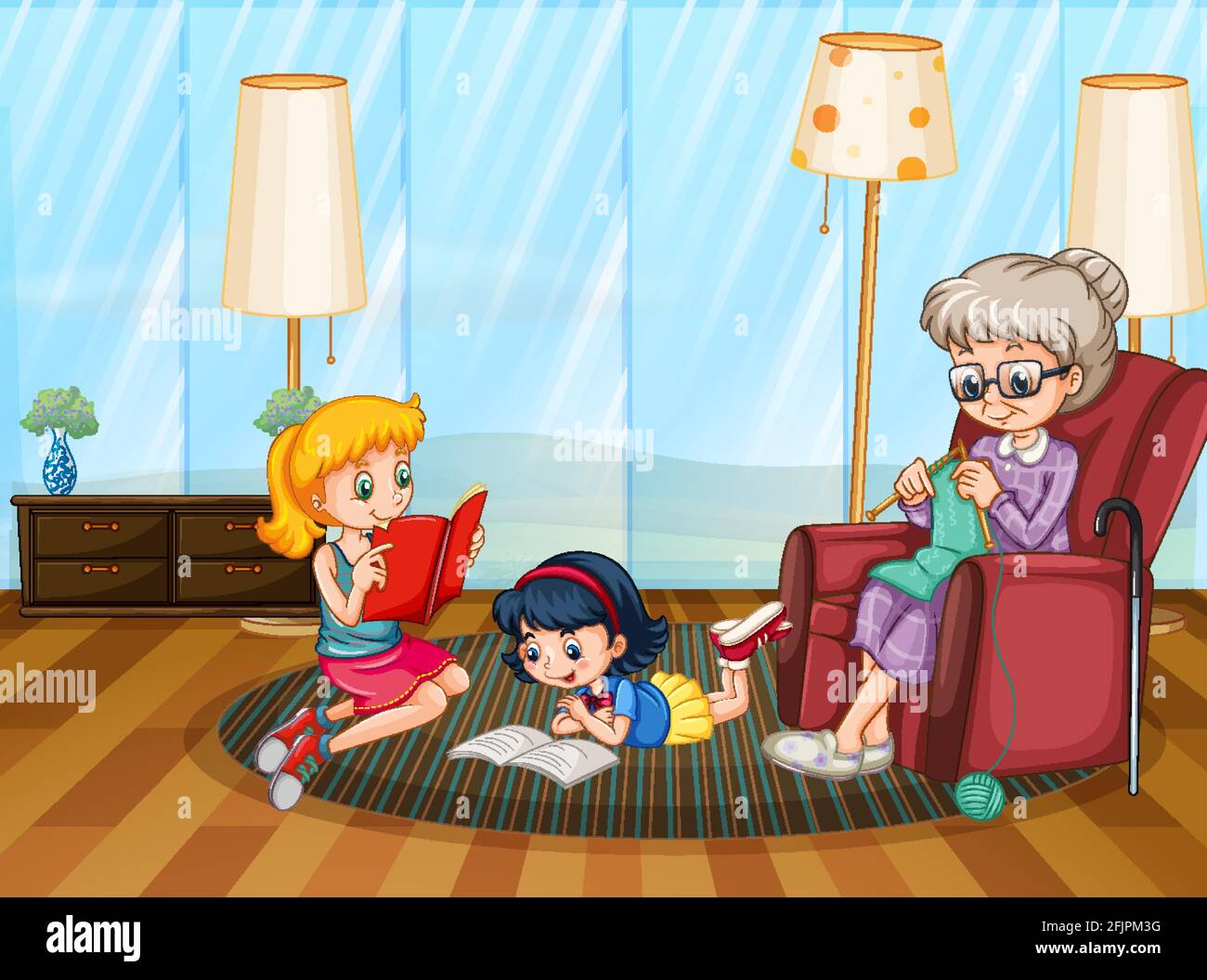 Happy family in the living room scene illustration Stock Vector Image & Art - Alamy Happy family in the living room scene illustration Stock Vector Image & Art - Alamy