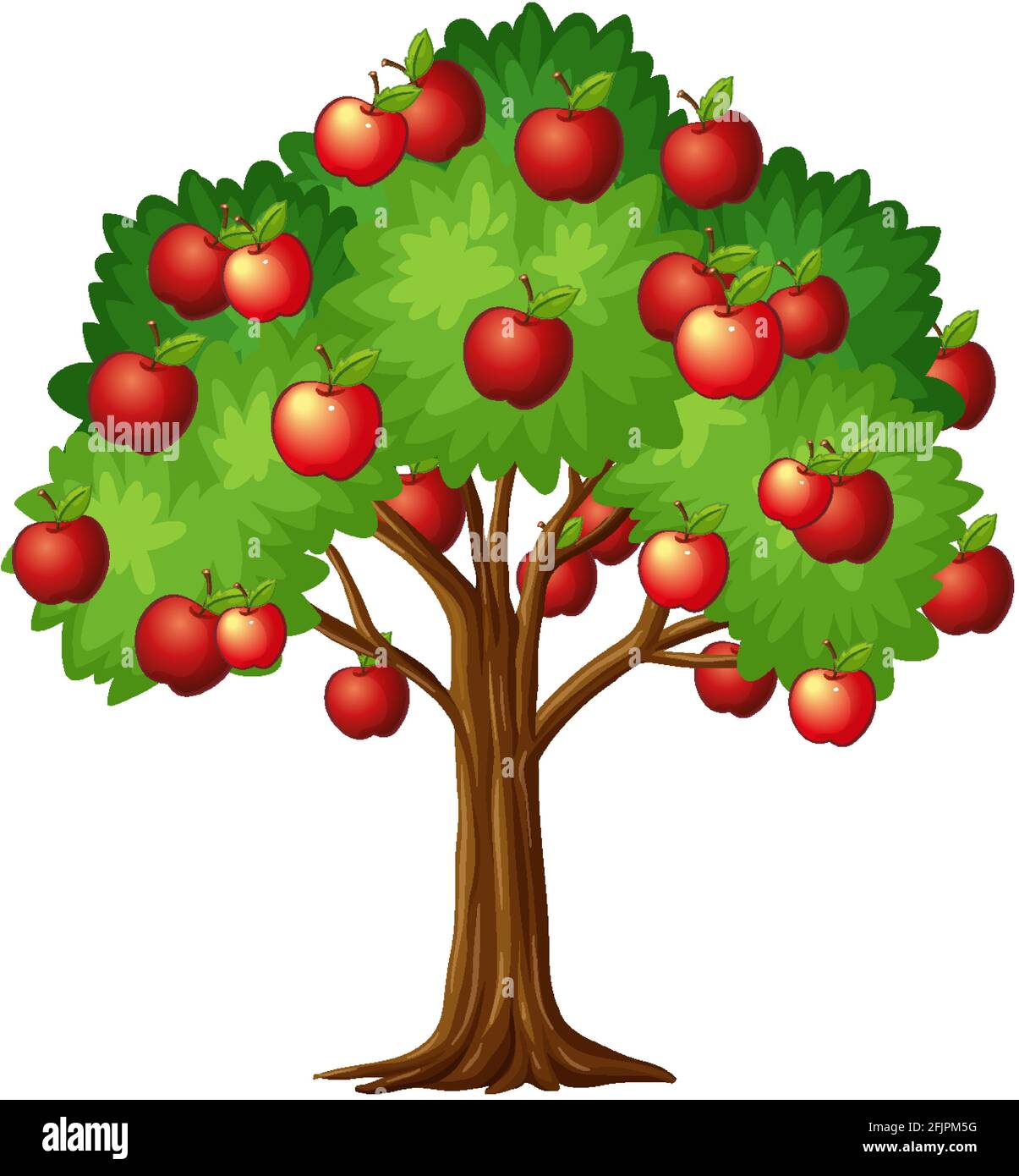 Apple tree isolated on white background illustration Stock Vector Image ...