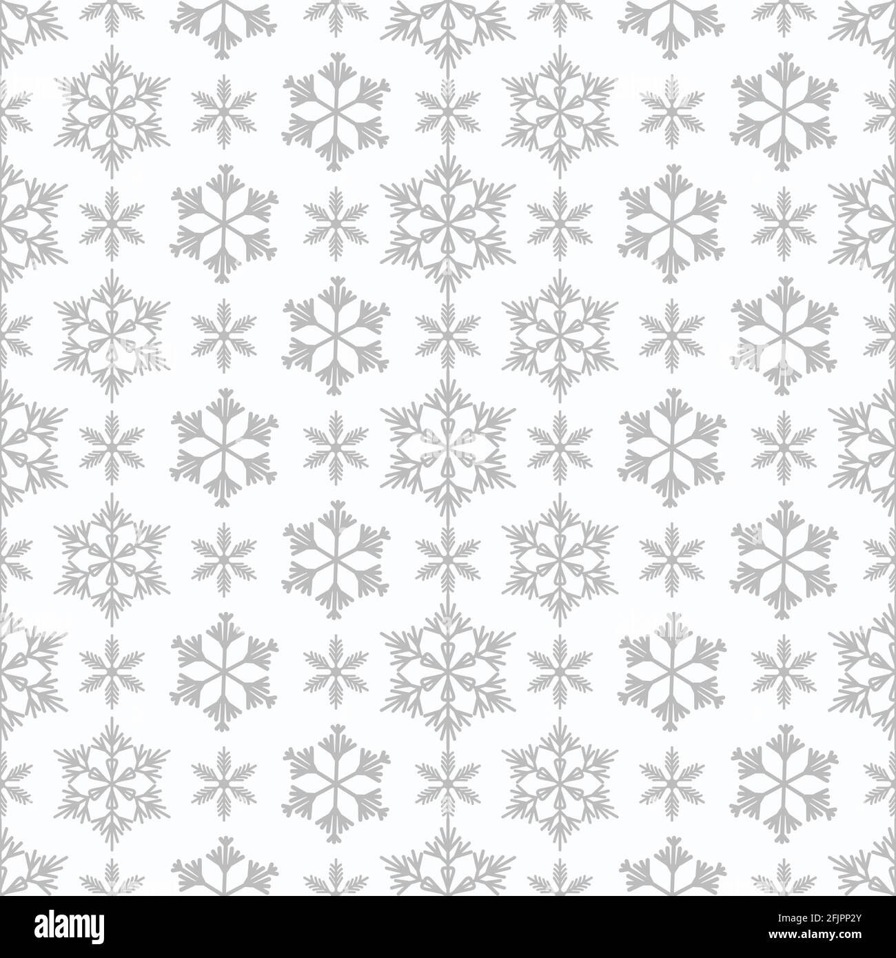 Winter seamless pattern with grey snowflakes on white background ...