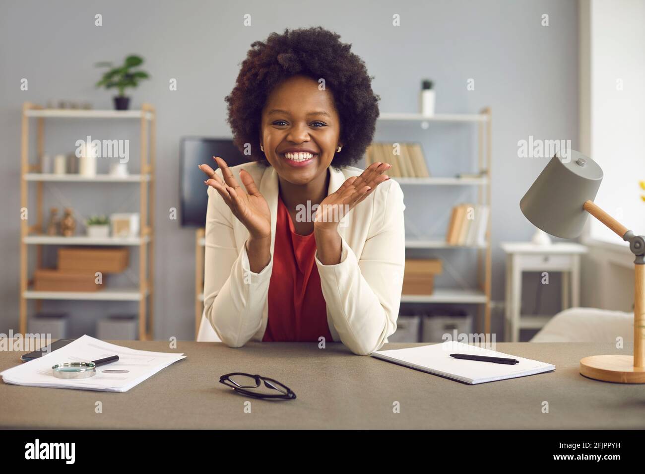 African woman laughing speaker hi-res stock photography and images - Alamy