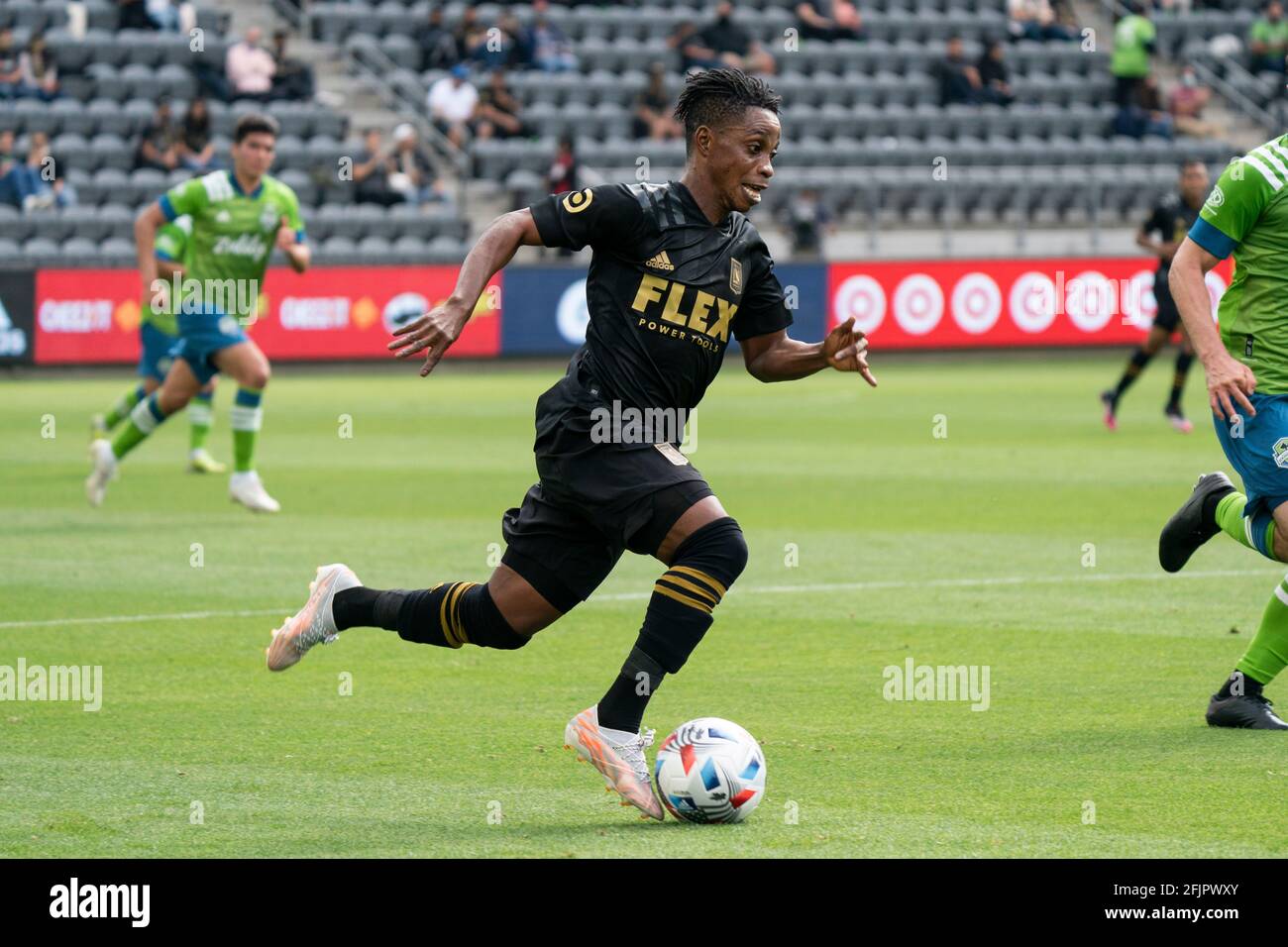 Latif Blessing LAFC Autographed Match-Used #7 White Jersey from the 2020  MLS Season