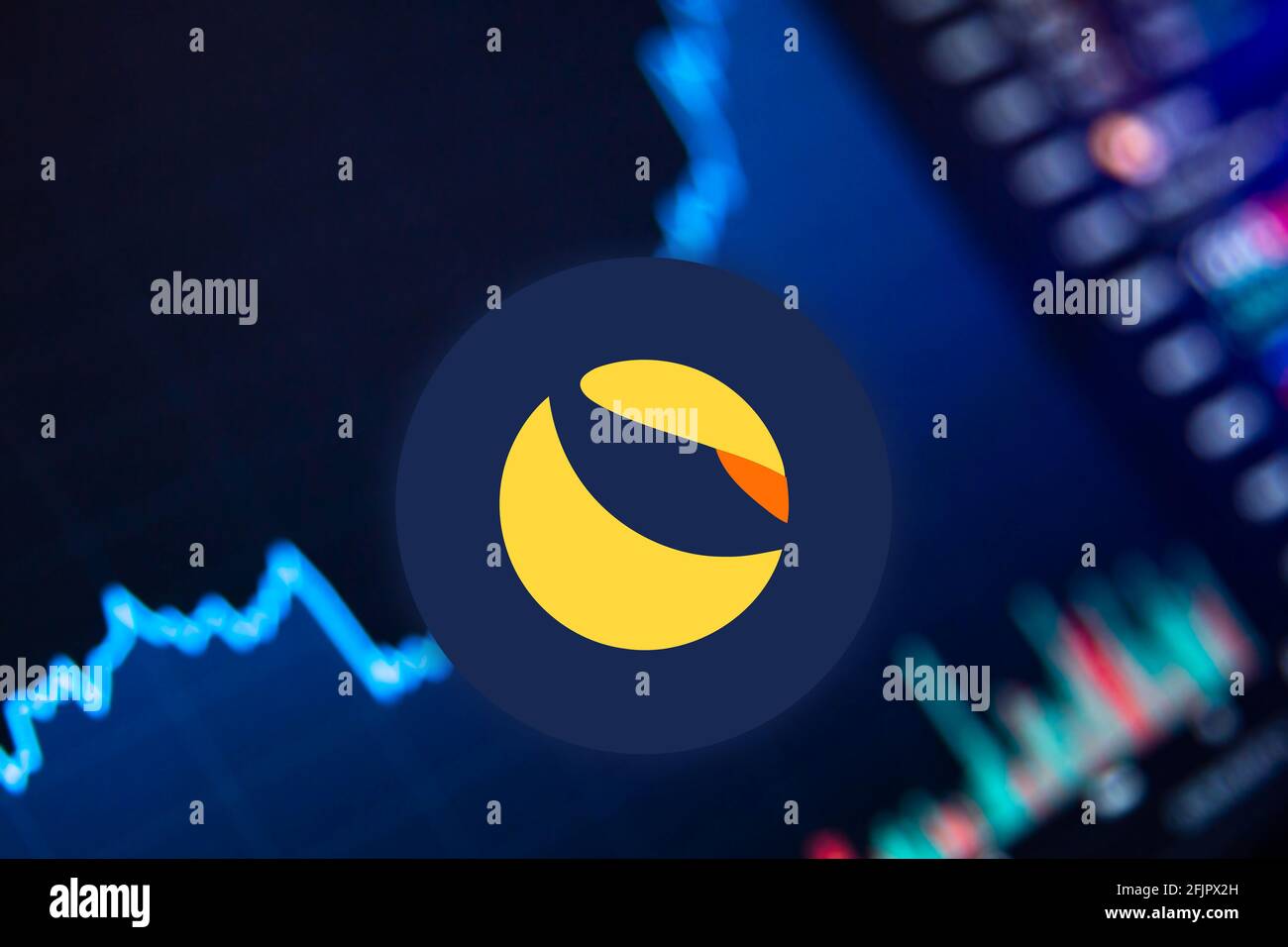 Terra LUNA Cryptocurrency. LUNA coin growth chart on the exchange, chart  Stock Photo - Alamy