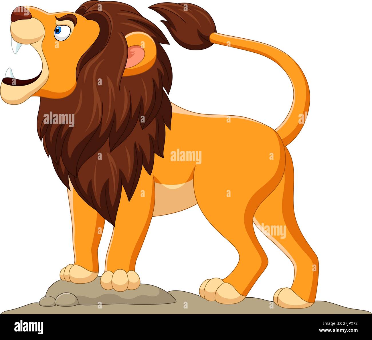 Cartoon lion roaring isolated on white background Stock Vector Image & Art - Alamy