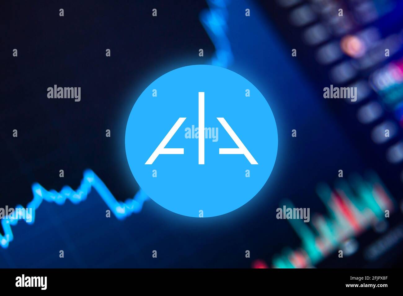 Alpha Finance Cryptocurrency. Alpha coin growth chart on the exchange, chart Stock Photo Alamy