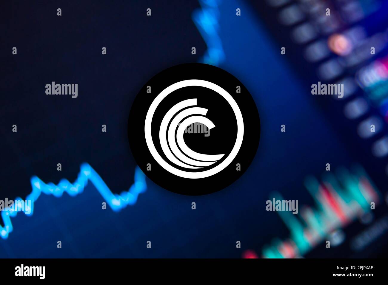 BitTorrent BTT Cryptocurrency. BitTorrent coin growth chart on the  exchange, chart Stock Photo - Alamy
