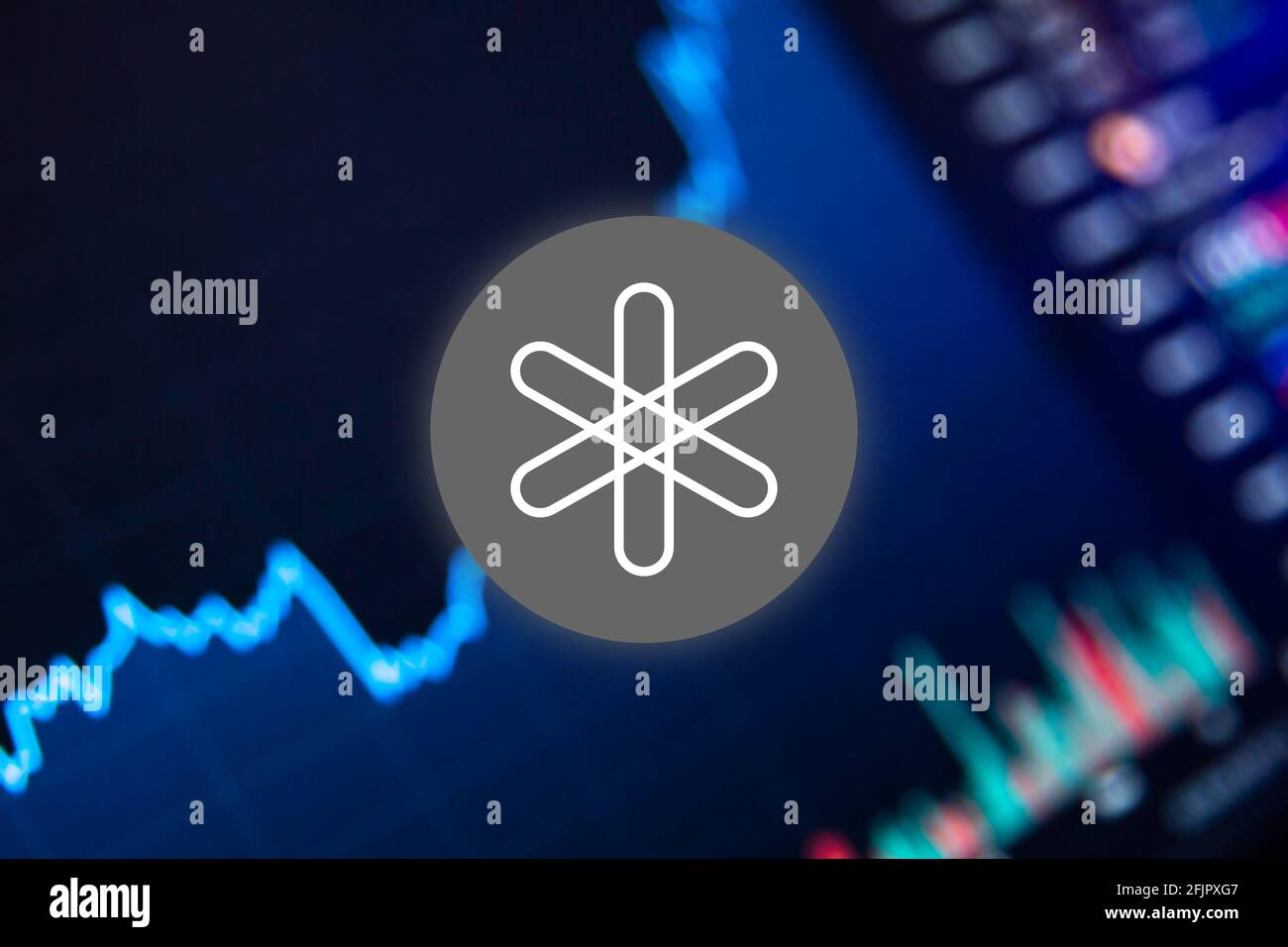 Dent Cryptocurrency Dent Coin Growth Chart On The Exchange Chart Stock Photo Alamy