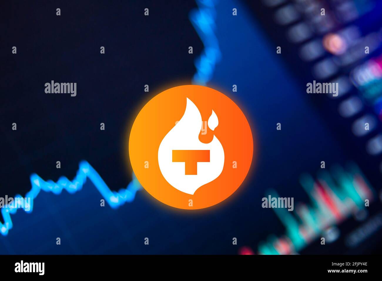 Theta Fuel TFUEL Cryptocurrency. Bitcoin coin growth chart on the exchange,  chart Stock Photo - Alamy