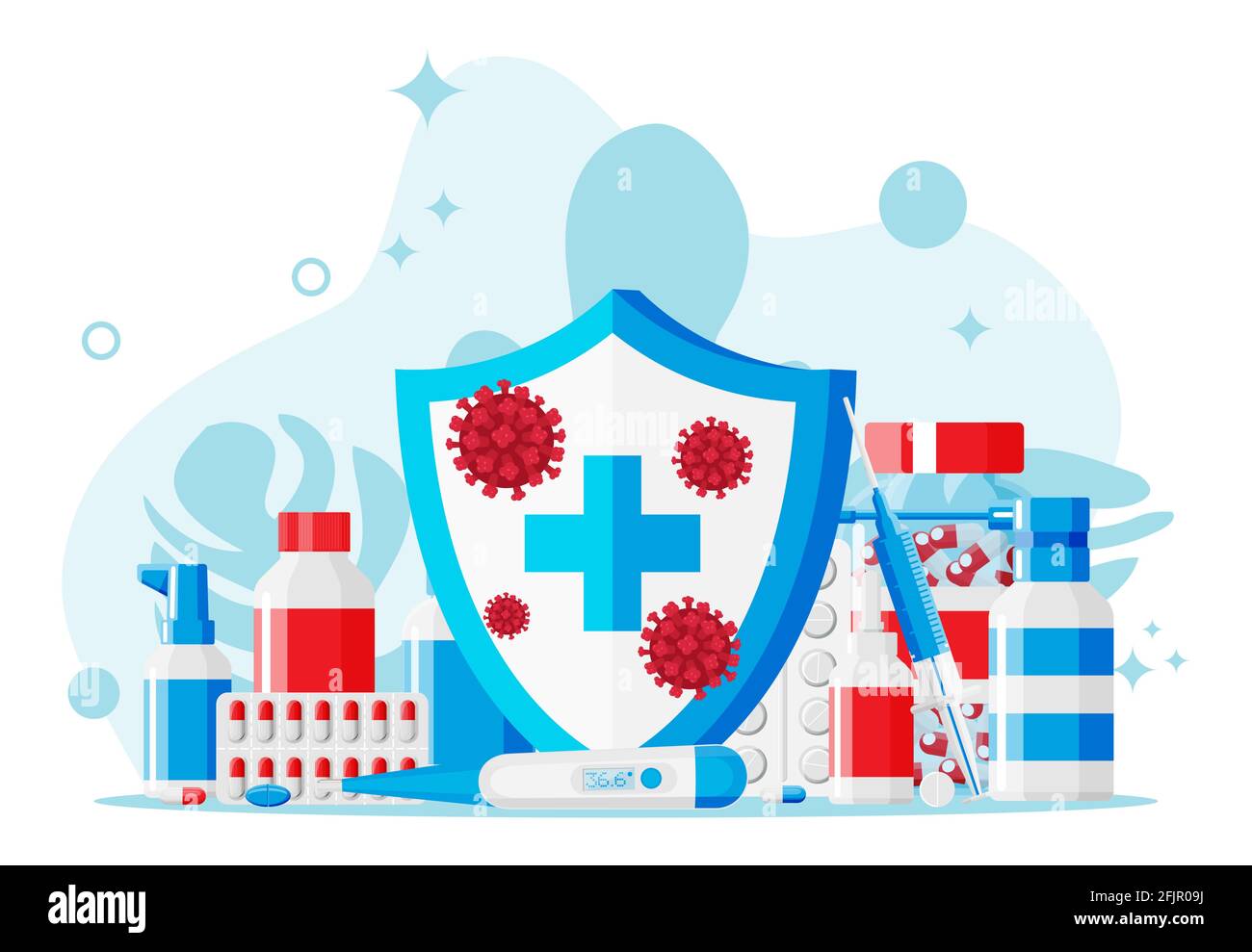 Vaccination and immunity concept. Stock Vector