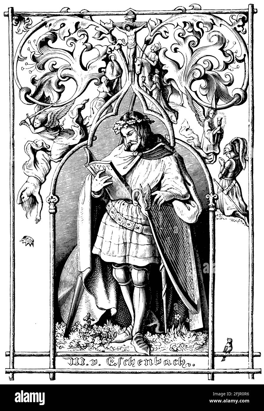 Wolfram von Eschenbach /  /  (literary history book, 1882) Stock Photo
