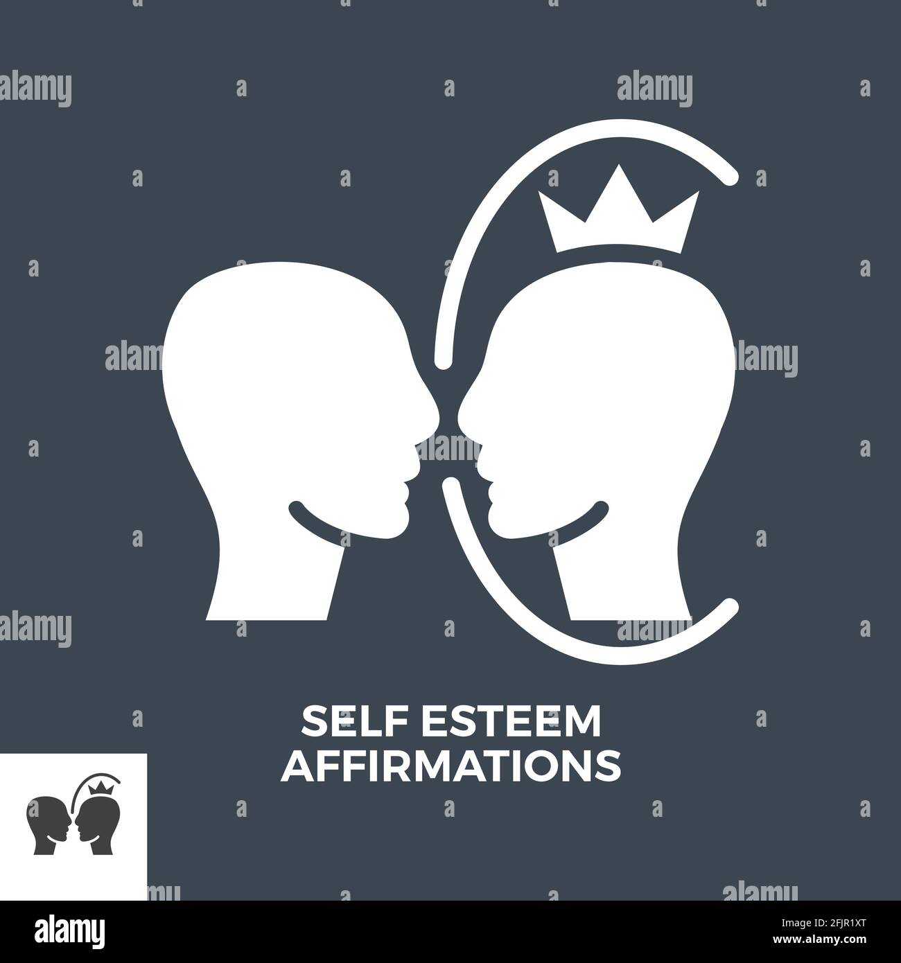 Self Esteem Affirmations Glyph Vector Icon. Stock Vector