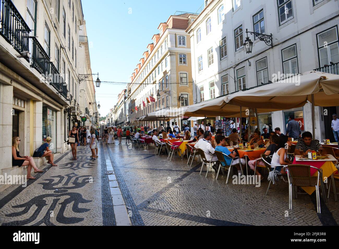 R. Augusta in Lisbon's city center. Stock Photo