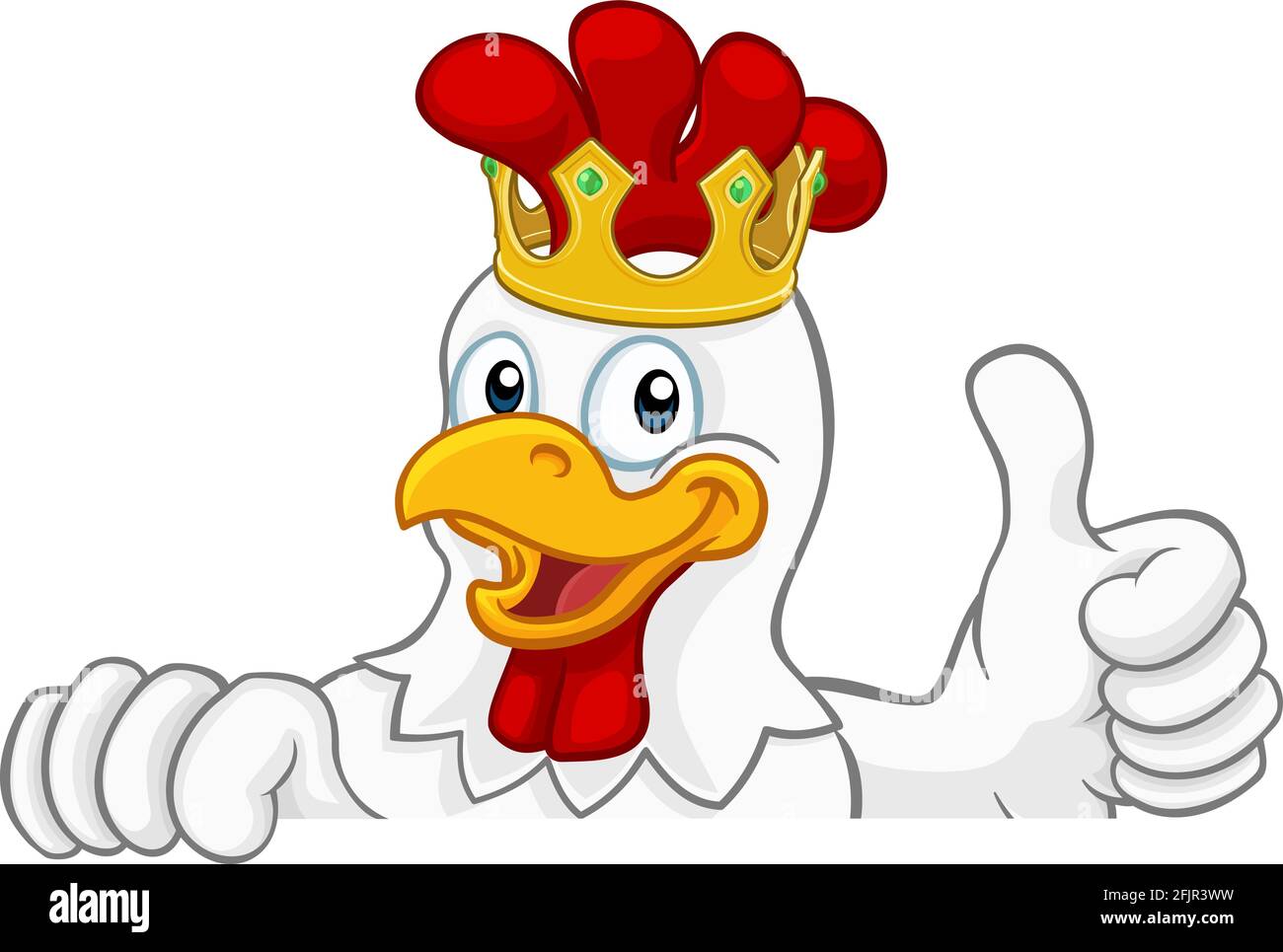 King Chicken Rooster Cockerel Bird Crown Cartoon Stock Vector Image & Art -  Alamy