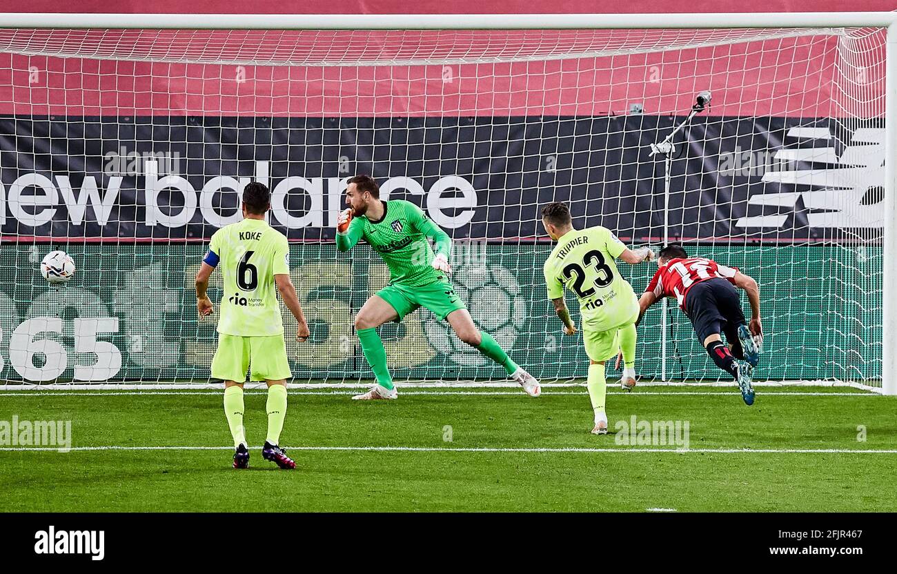 Alex Berenguer Of Athletic Club Scores A Goal During The Spanish Championship La Liga Football Match Between Athletic Club And Atletico De Madrid On April 25 21 At San Mames Stadium In