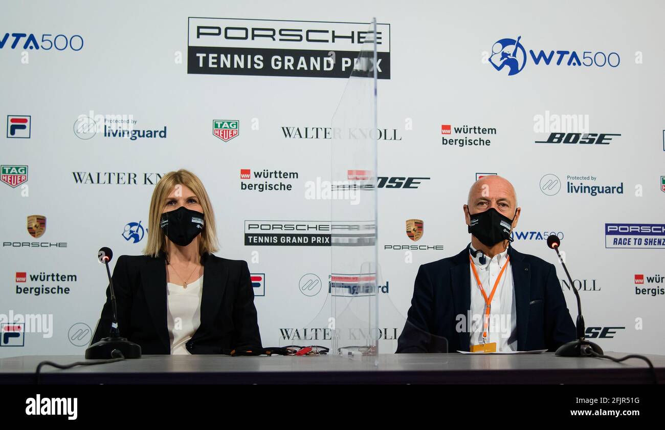Anke Huber and Markus Guenthardt during the prefinal press conference