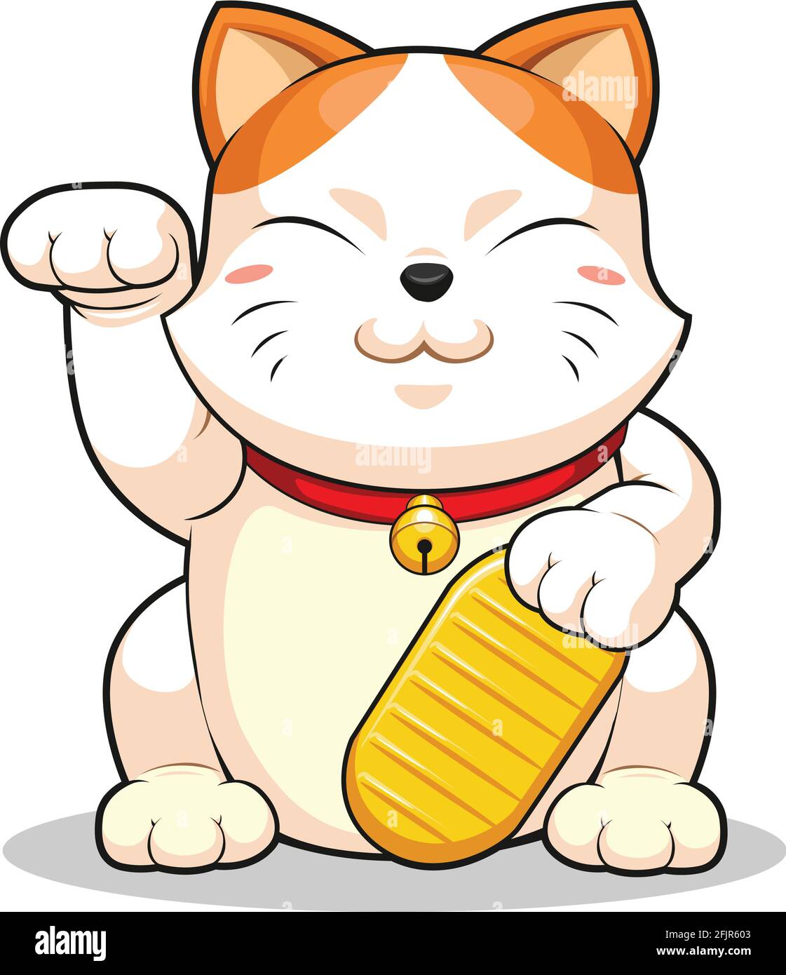 Lucky Cat Makeni Neko Fortune Beckoning Money Cartoon Mascot Vector Stock  Vector Image & Art - Alamy
