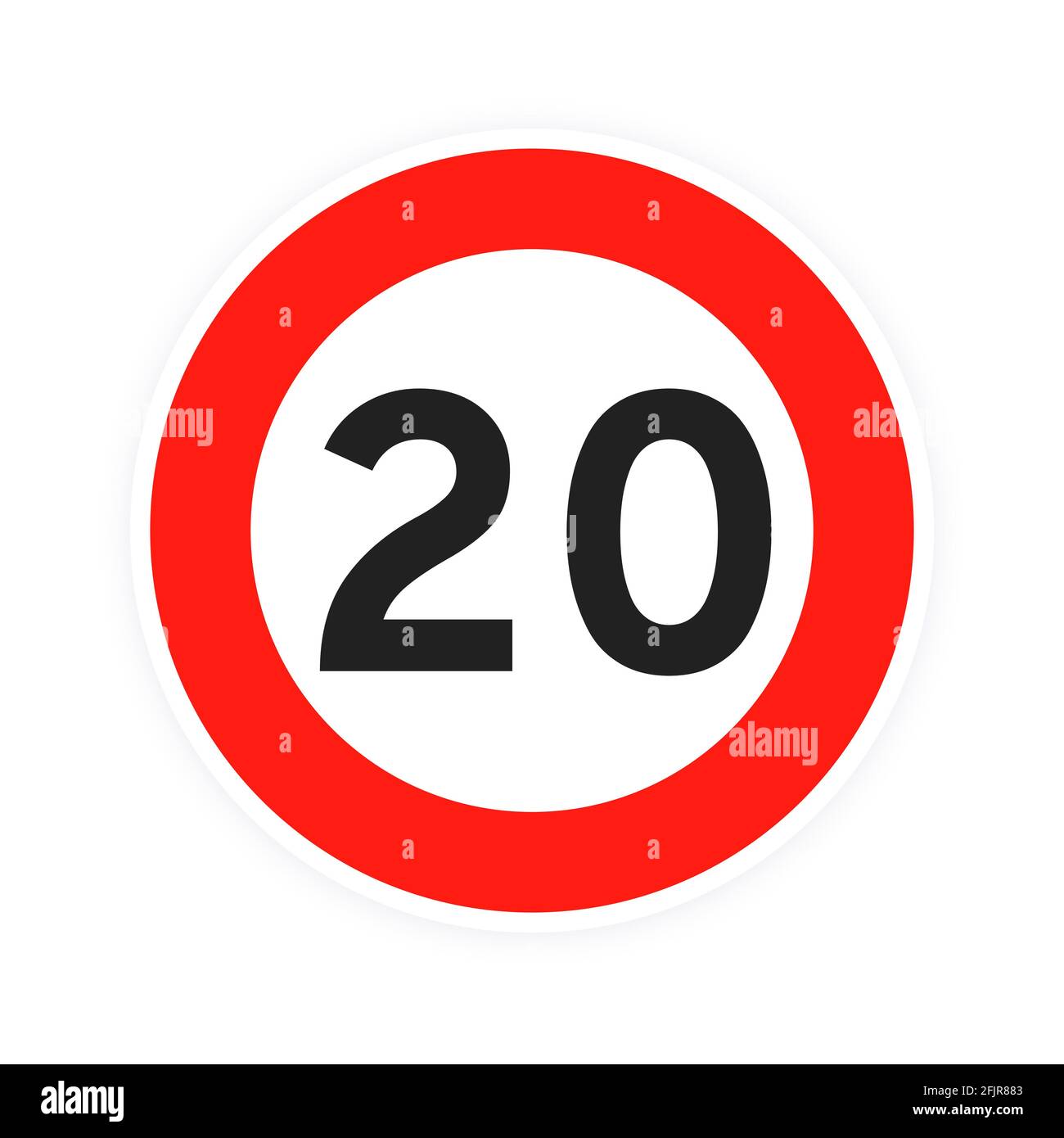 20 km h speed limit sign hi-res stock photography and images - Alamy