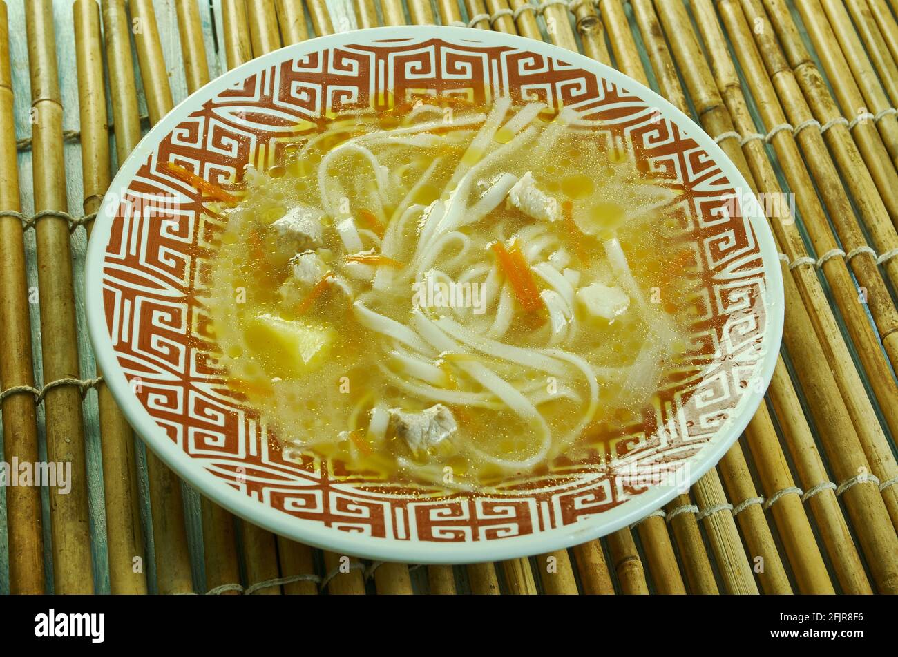 Szechuan Shredded pork with Salted Vegetables Noodle Soup  - Zha Cai Rou Si Stock Photo